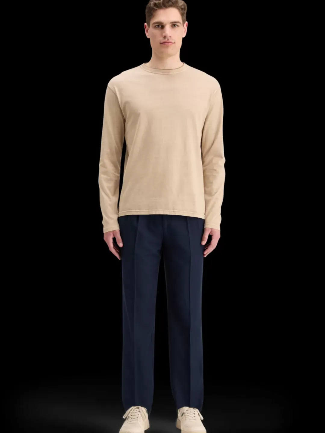 Clearance Scotch & Soda 3 CROSSES PROGRAM RELAXED FIT T-SHIRT LS Mocha