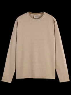 Clearance Scotch & Soda 3 CROSSES PROGRAM RELAXED FIT T-SHIRT LS Mocha