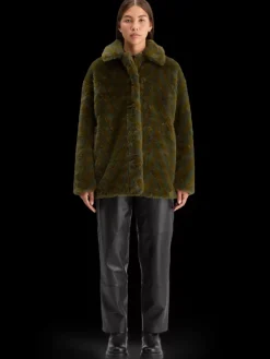 Sale Scotch & Soda A-LINE FAUX FUR COAT Olive