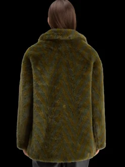 Sale Scotch & Soda A-LINE FAUX FUR COAT Olive