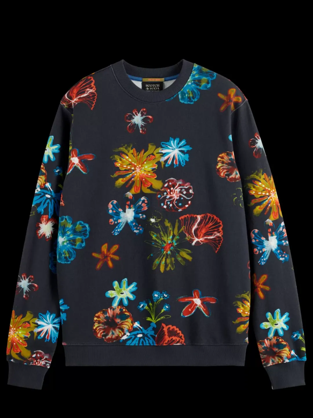 Clearance Scotch & Soda All over digital print sweatshirt NightFlowerAOP