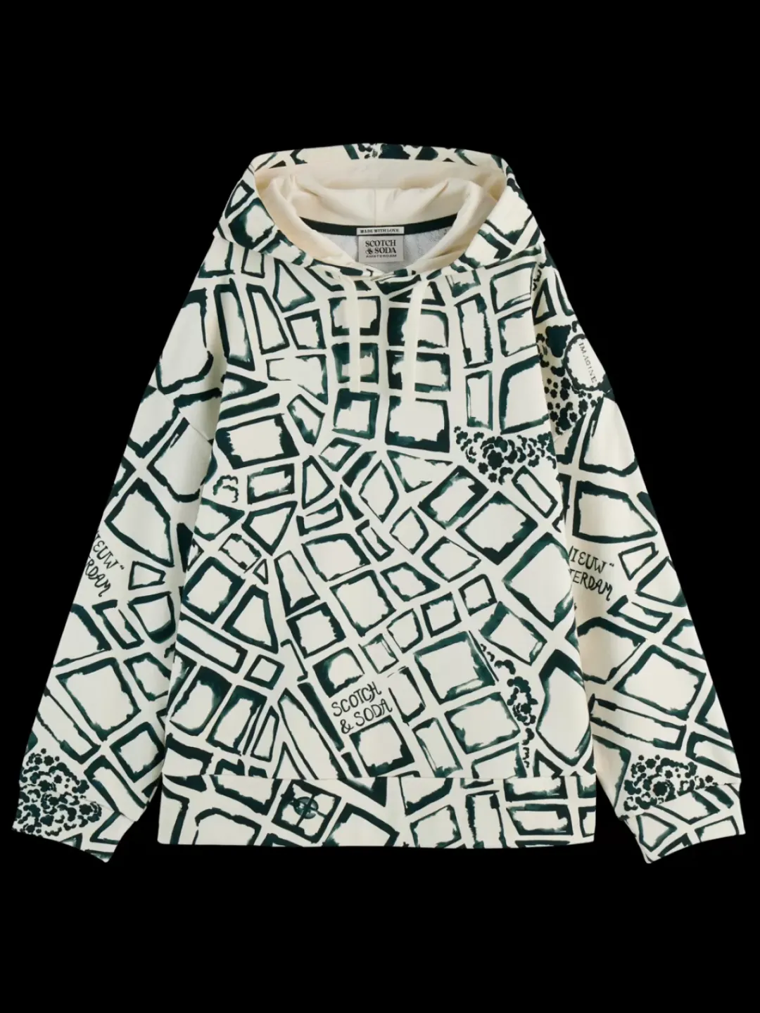 New Scotch & Soda All over printed hoodie NieuwAmsterdamCitySoftIce
