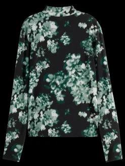Clearance Scotch & Soda All over printed mock neck LS t-shirt