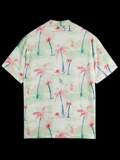 Online Scotch & Soda Allover printed viscose short sleeve shirt