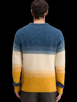 New Scotch & Soda ALPACA WOOL-BLEND SWEATER YellowBlueGradient