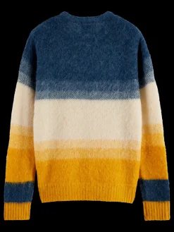 New Scotch & Soda ALPACA WOOL-BLEND SWEATER YellowBlueGradient
