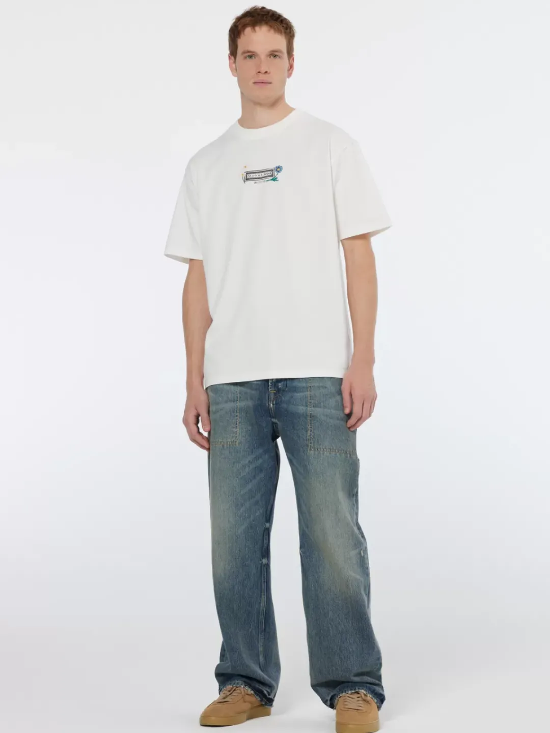 Clearance Scotch & Soda Artwork relaxed fit t-shirt Swan