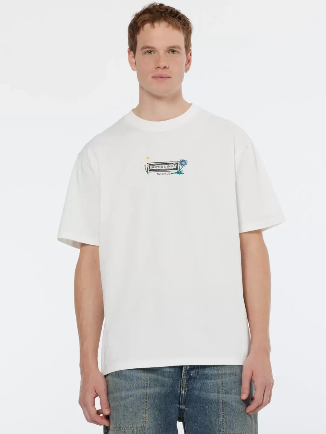 Clearance Scotch & Soda Artwork relaxed fit t-shirt Swan