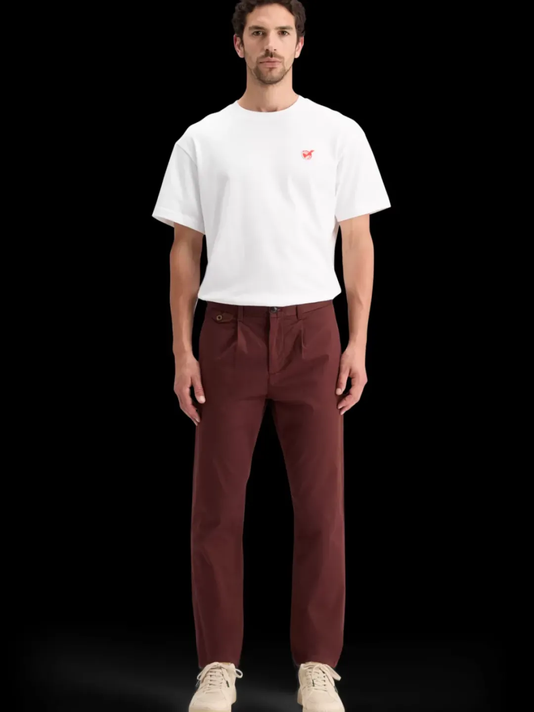 Discount Scotch & Soda BLAKE - PLEATED SATINE CHINO RichMahogany