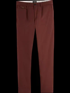 Discount Scotch & Soda BLAKE - PLEATED SATINE CHINO RichMahogany