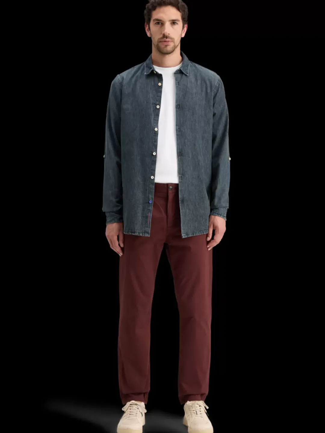 Discount Scotch & Soda BLAKE - PLEATED SATINE CHINO RichMahogany