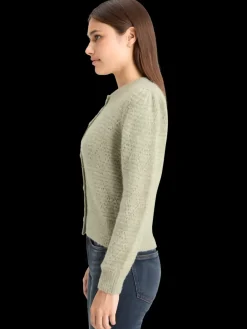 Online Scotch & Soda BOUCL CREW NECK CARDIGAN WashedSageMelange