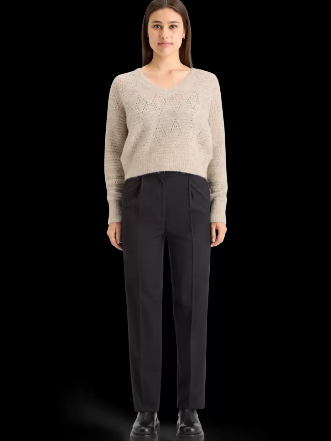 Discount Scotch & Soda BOUCL V-NECK RELAXED PULLOVER OatmealMelange