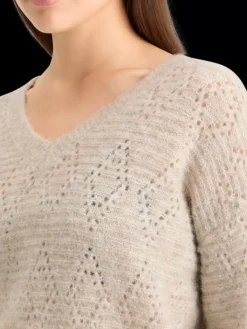Discount Scotch & Soda BOUCL V-NECK RELAXED PULLOVER OatmealMelange