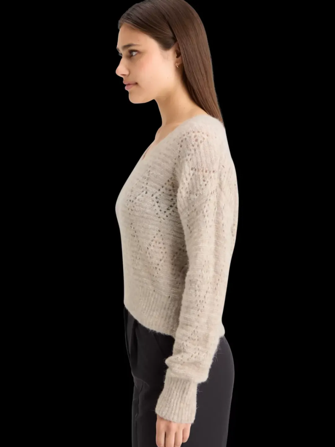 Discount Scotch & Soda BOUCL V-NECK RELAXED PULLOVER OatmealMelange