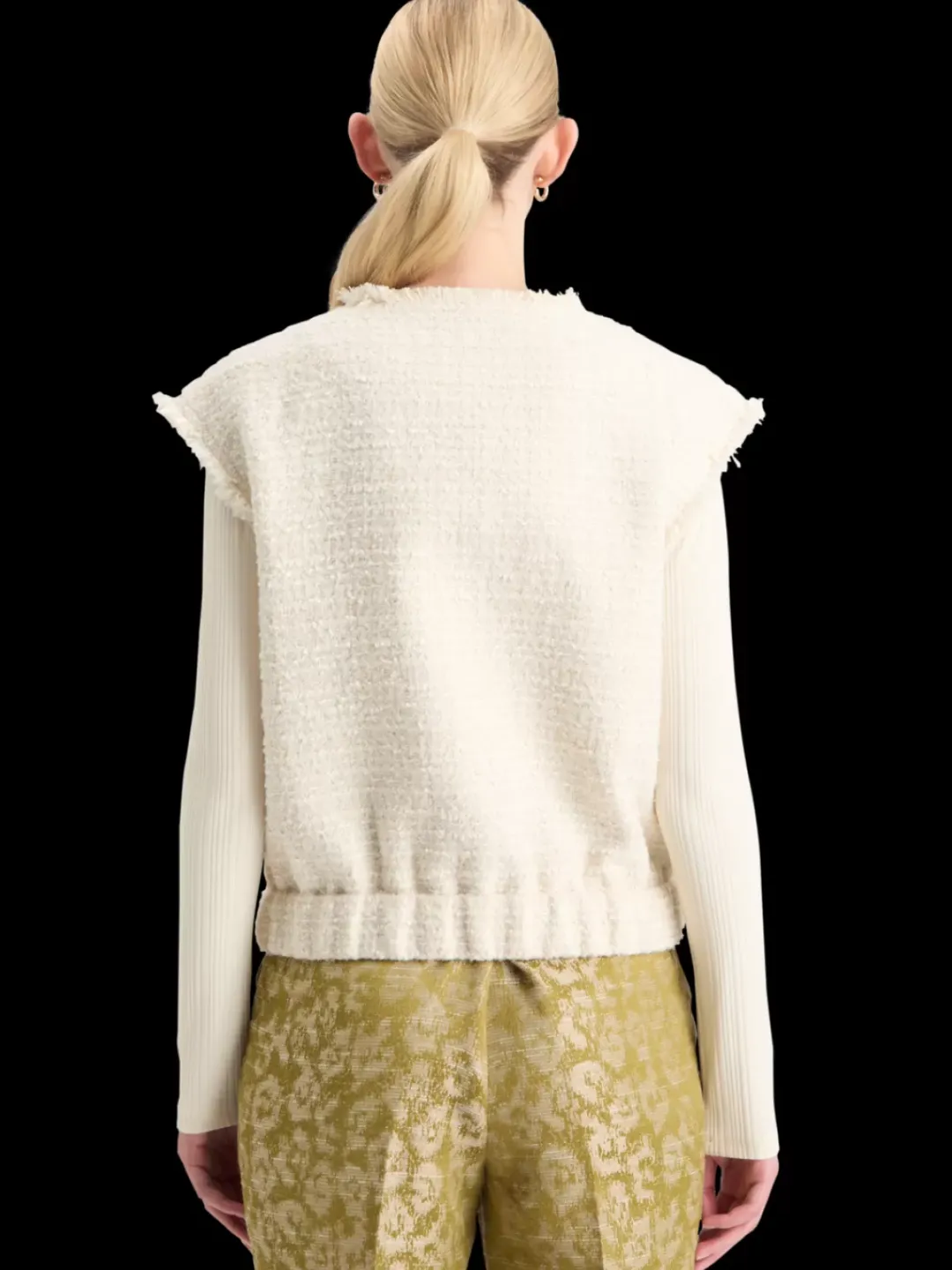 Hot Scotch & Soda BOUCLE TWEED COLLARLESS GILET SoftIceMelange