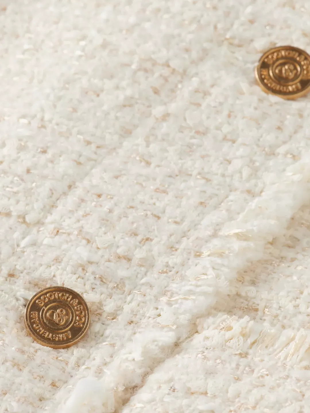 Hot Scotch & Soda BOUCLE TWEED COLLARLESS GILET SoftIceMelange