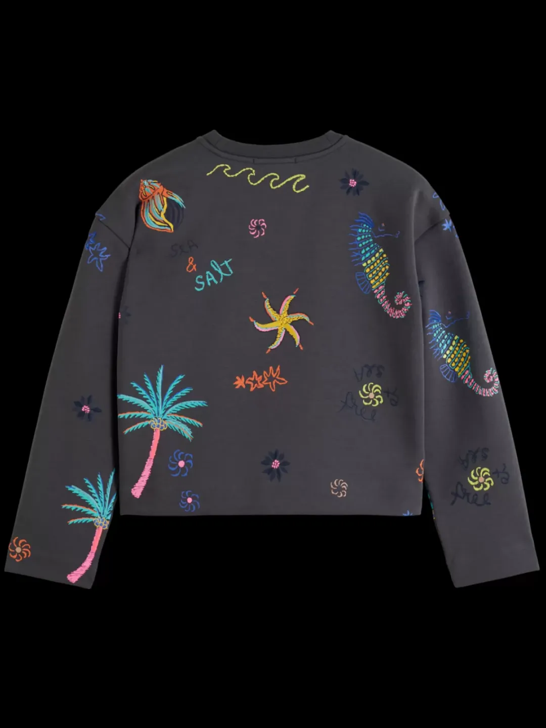 New Scotch & Soda BOXY FIT EMBROIDERED SWEATSHIRT Antra