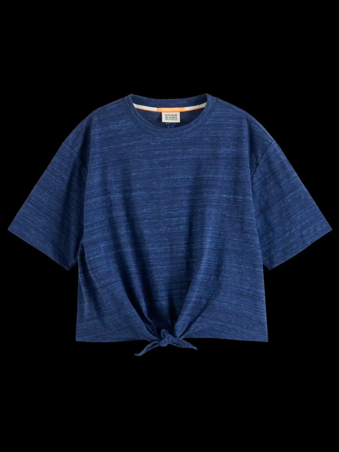 New Scotch & Soda BOXY FIT TIE FRONT MARL T-SHIRT StarnightBlue