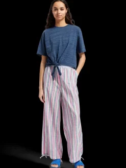 New Scotch & Soda BOXY FIT TIE FRONT MARL T-SHIRT StarnightBlue