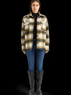 New Scotch & Soda BRUSHED CHECK WOOL MIX SHIRT JACKET OliveCheck
