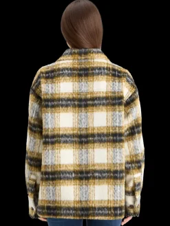 New Scotch & Soda BRUSHED CHECK WOOL MIX SHIRT JACKET OliveCheck