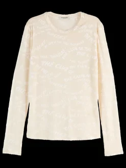 Outlet Scotch & Soda BURN OUT AOP LONG SLEEVE T-SHIRT SoftIce