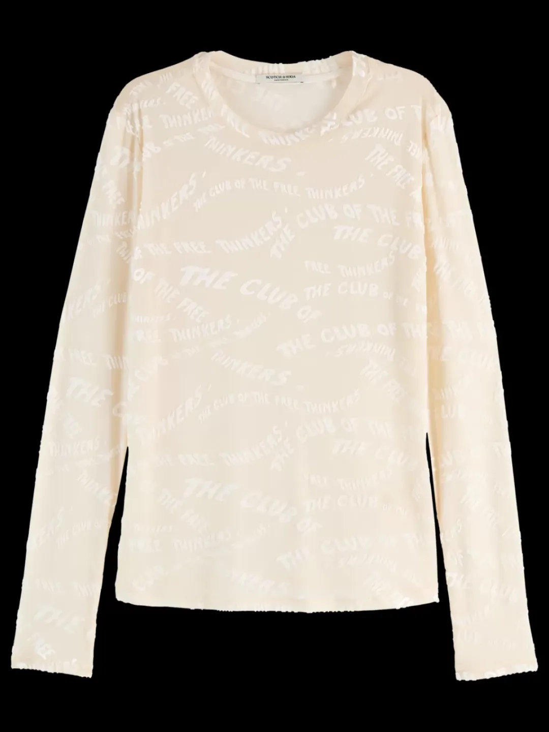 Outlet Scotch & Soda BURN OUT AOP LONG SLEEVE T-SHIRT SoftIce