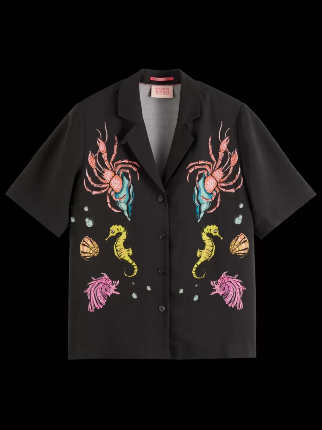 Outlet Scotch & Soda CAMPSHIRT WITH PLACEMENT PRINT EveningBlack