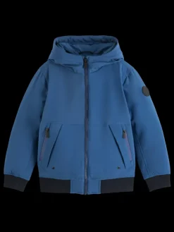 Online Scotch & Soda CLASSIC HOODED SOFT-SHELL JACKET HeritageBlue
