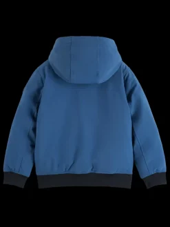 Online Scotch & Soda CLASSIC HOODED SOFT-SHELL JACKET HeritageBlue