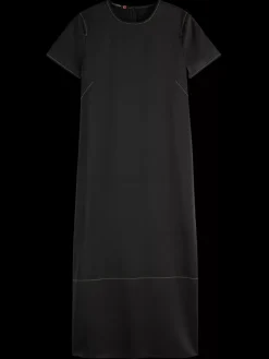 Fashion Scotch & Soda CONTRAST STITCHING SATIN DRESS EveningBlack