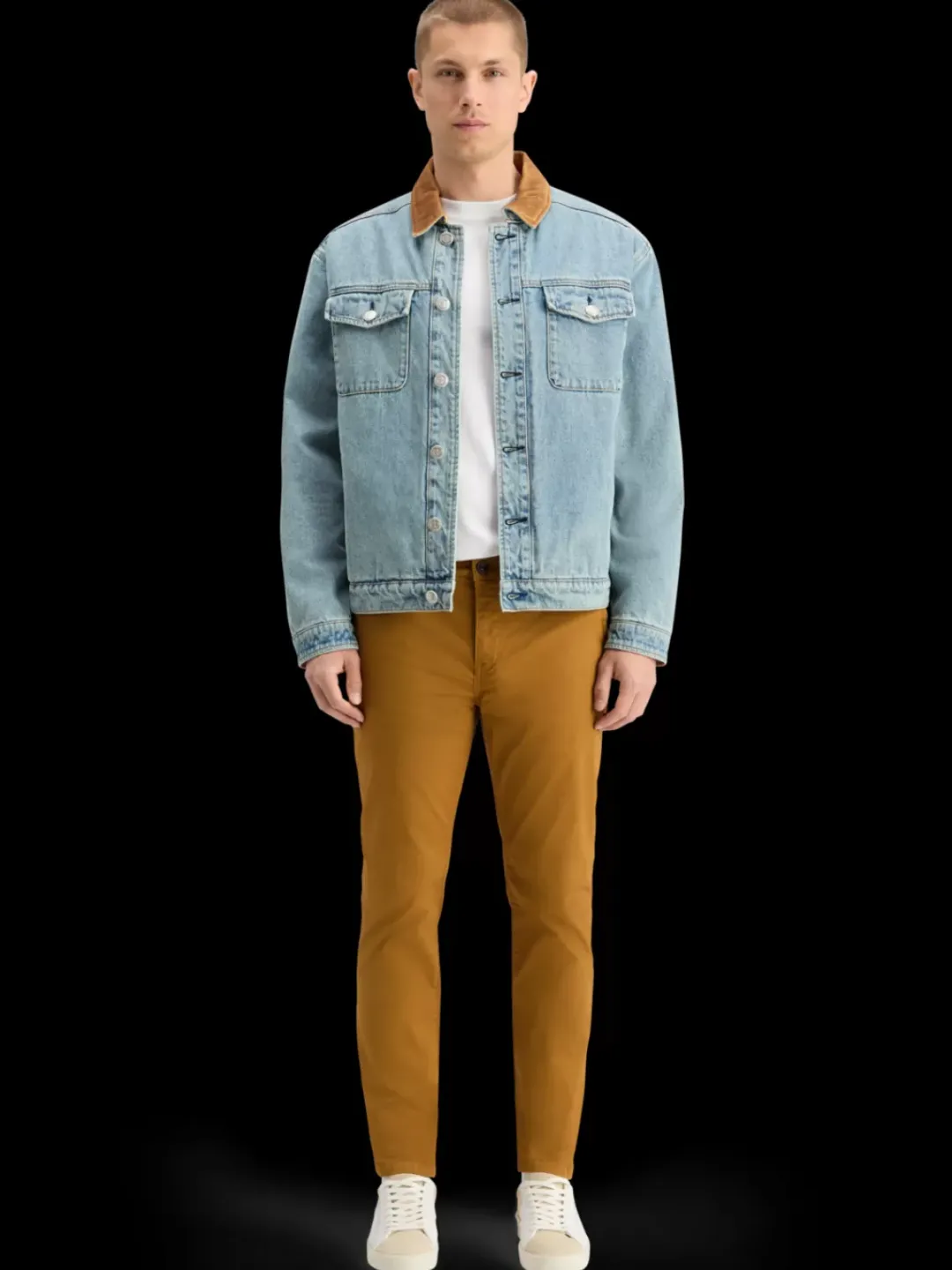 Fashion Scotch & Soda CORD COLLAR INDIGO TEDDY JACKET WashedIndigo