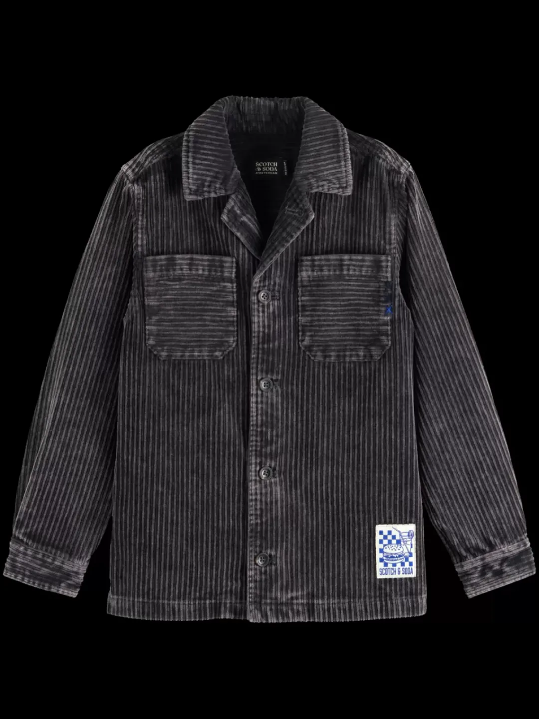 Outlet Scotch & Soda CORDUROY OVERSHIRT Charcoal