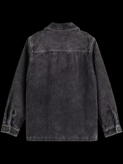 Outlet Scotch & Soda CORDUROY OVERSHIRT Charcoal
