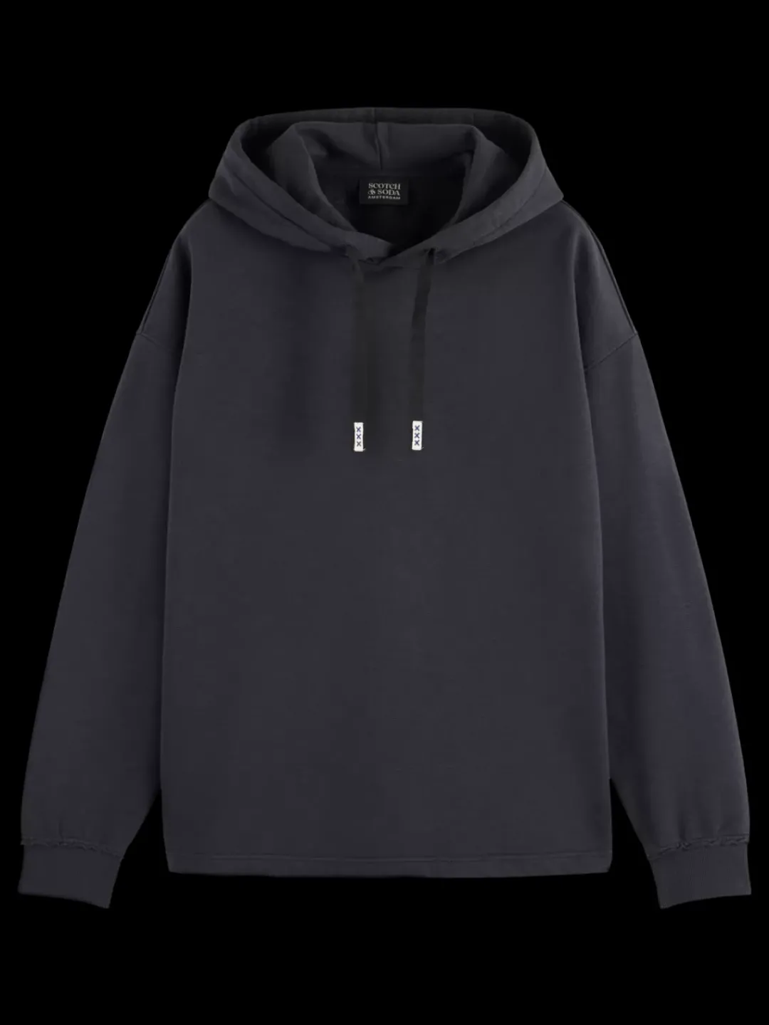 Fashion Scotch & Soda CORE - 3 CROSSES HOODIE Black