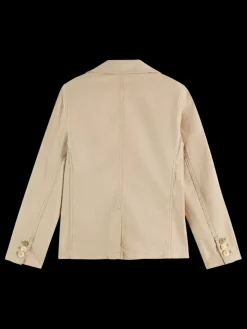 Fashion Scotch & Soda Cotton linen blazer Seastone