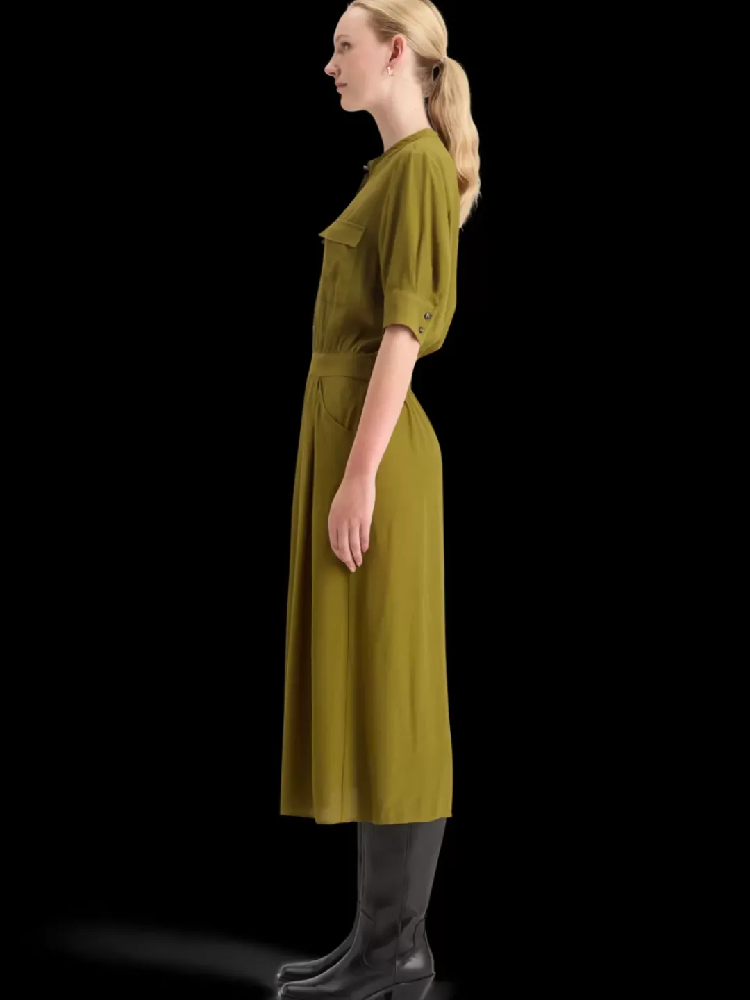 New Scotch & Soda CREPE MIDI DRESS WITH CHEST POCKETS