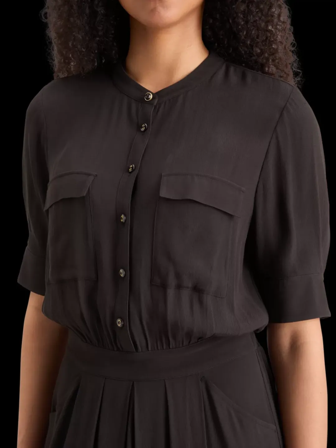 New Scotch & Soda CREPE MIDI DRESS WITH CHEST POCKETS