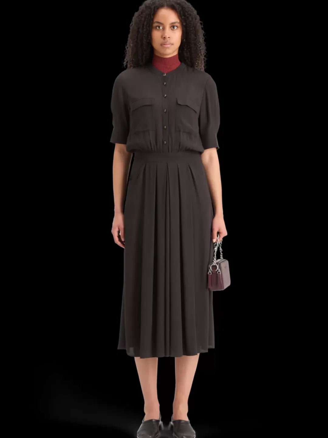 New Scotch & Soda CREPE MIDI DRESS WITH CHEST POCKETS