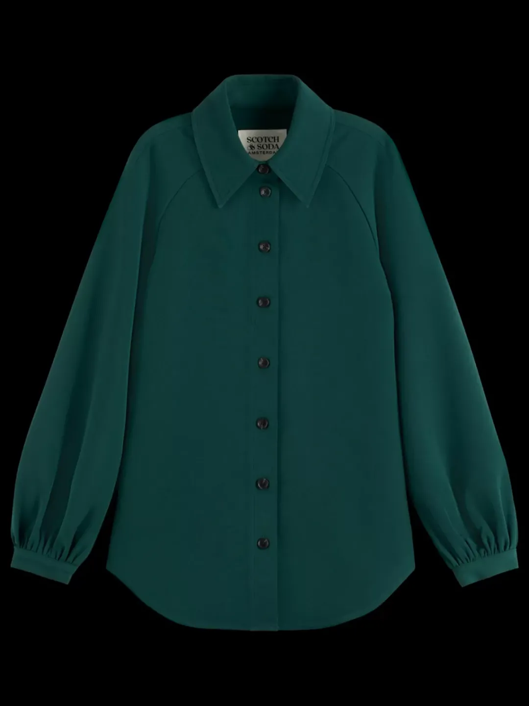 Best Scotch & Soda CREPE PEASANT SLEEVE OVERSHIRT CypressGreen