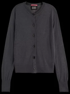 Clearance Scotch & Soda CREW NECK RELAXED CARDIGAN CharcoalMelange