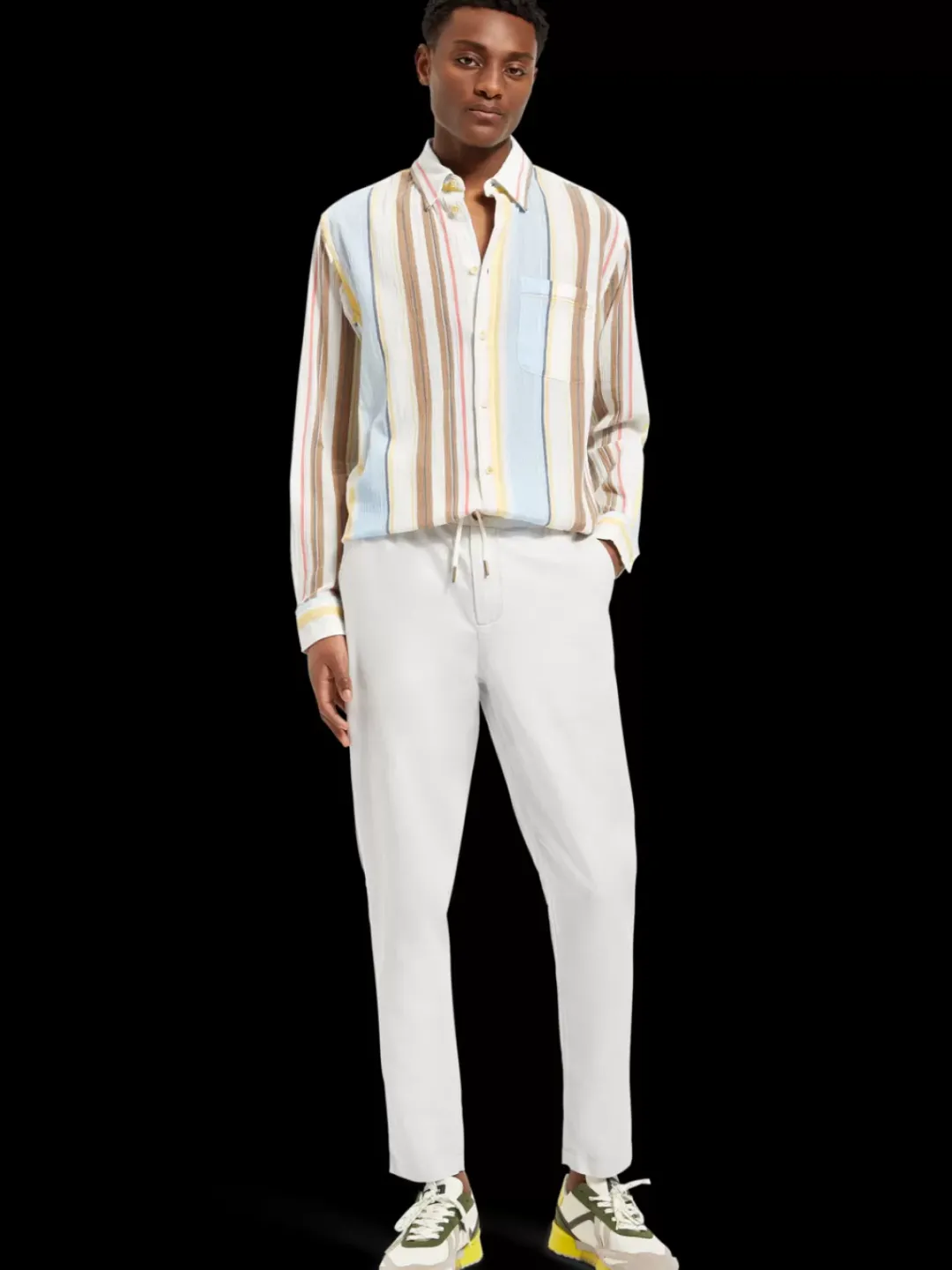 New Scotch & Soda Crinkled voile stripe shirt MultiStripe