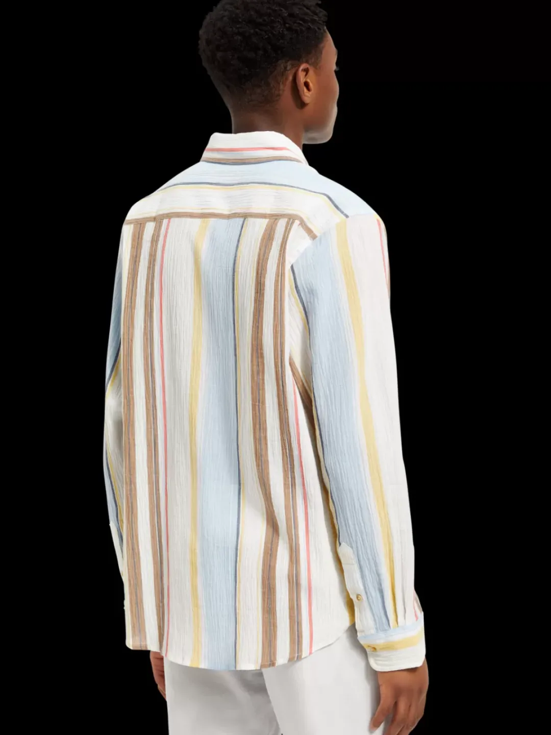 New Scotch & Soda Crinkled voile stripe shirt MultiStripe