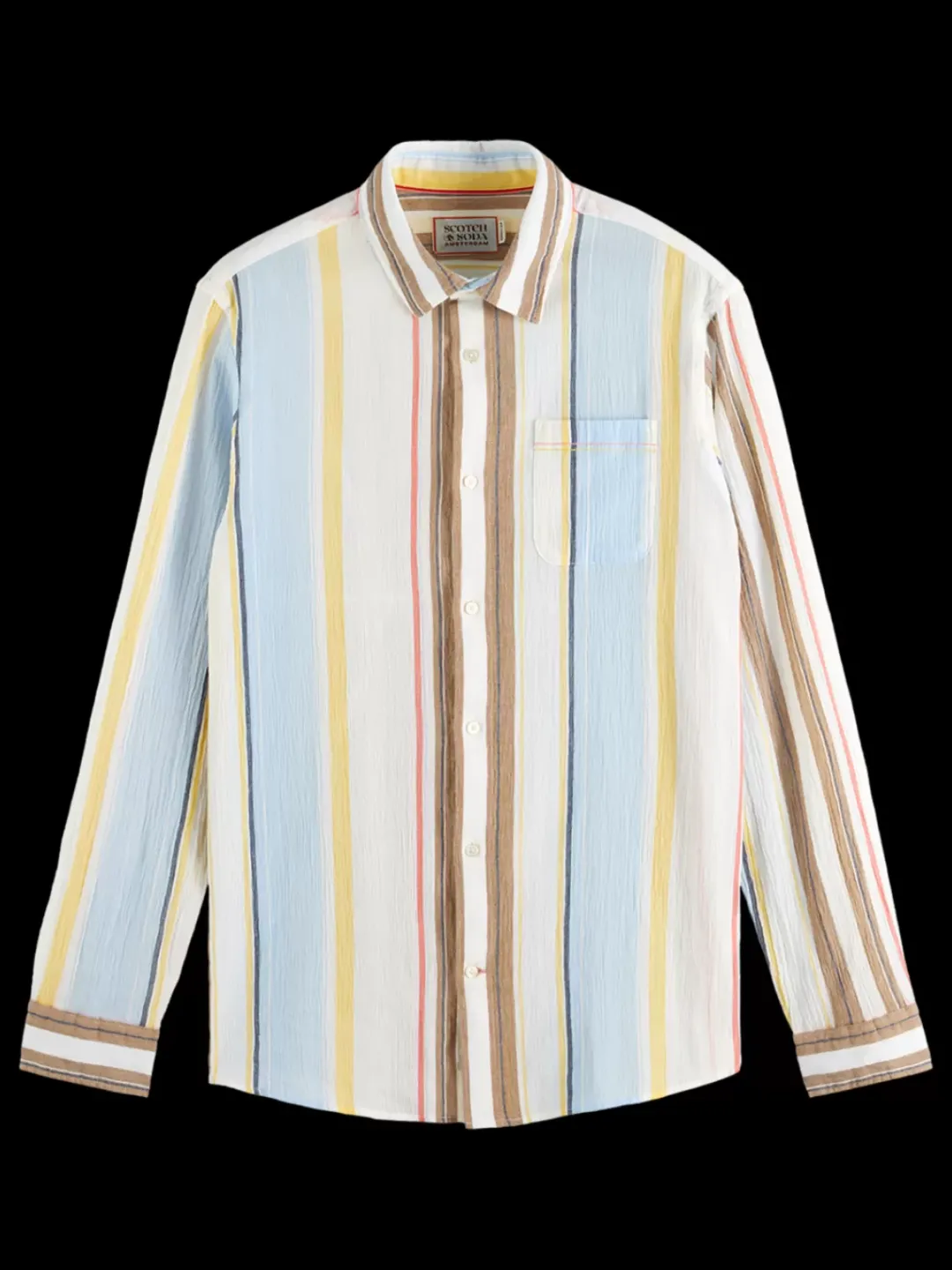 New Scotch & Soda Crinkled voile stripe shirt MultiStripe