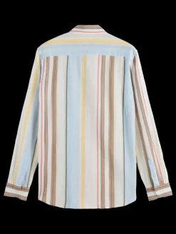 New Scotch & Soda Crinkled voile stripe shirt MultiStripe
