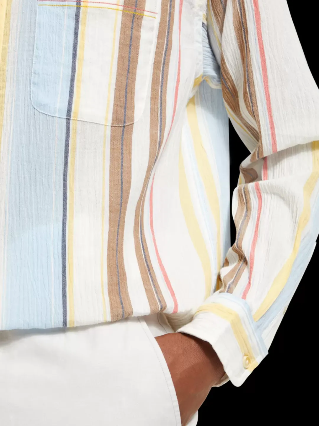 New Scotch & Soda Crinkled voile stripe shirt MultiStripe