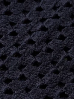 New Scotch & Soda Crochet knitted polo short sleeve Night