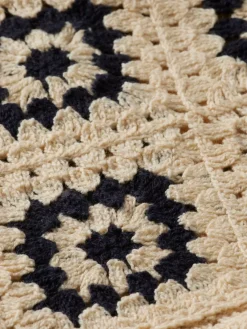 Online Scotch & Soda Crochet knitted shirt long sleeves ParchmentGeoFlower