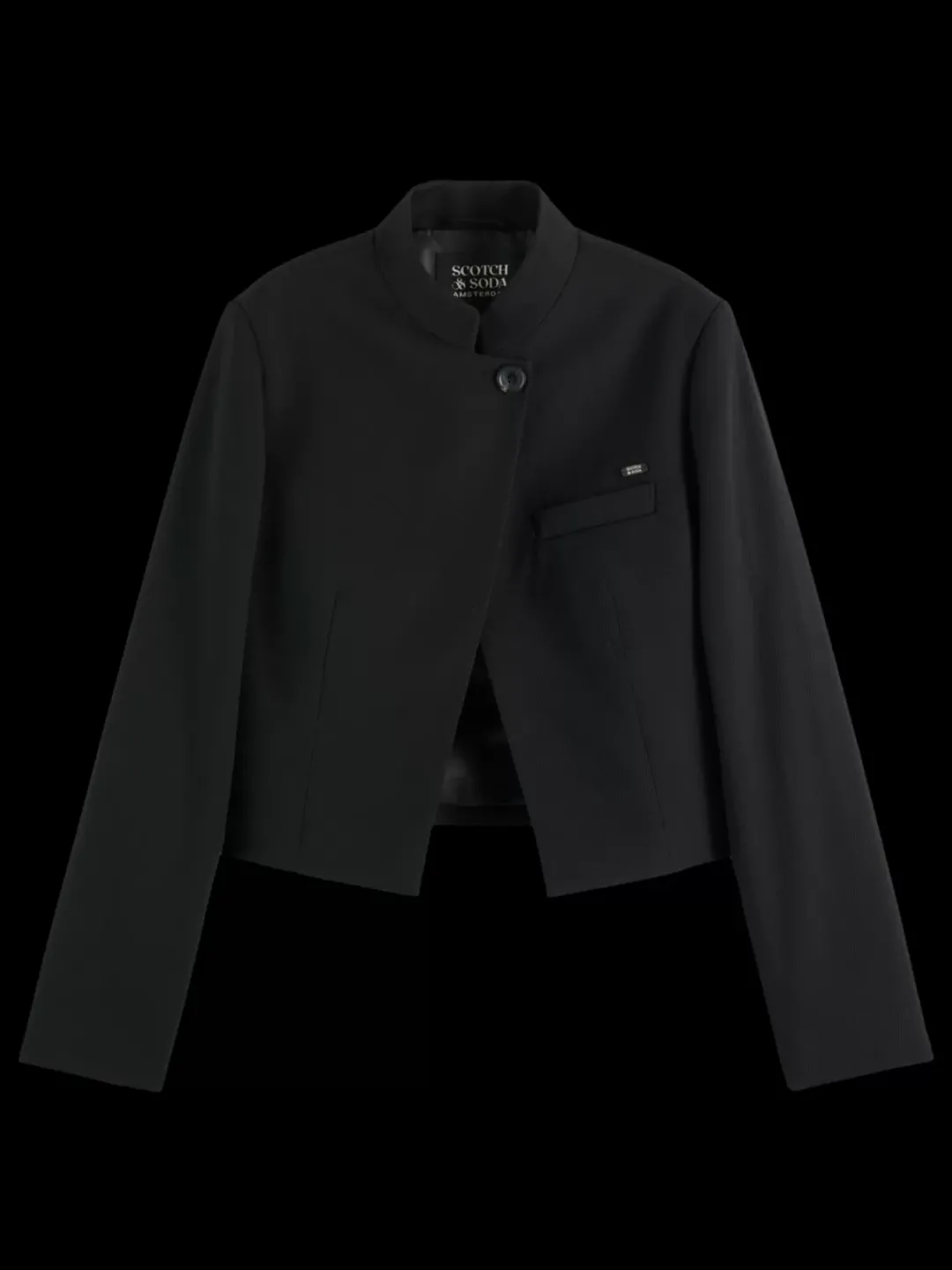 Discount Scotch & Soda CROPPED TAILORED GABARDINE BLAZER EveningBlack